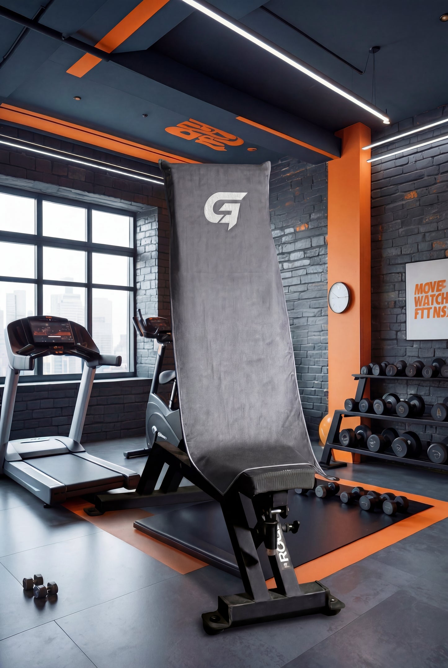 Serviette de gym avec poche zippée