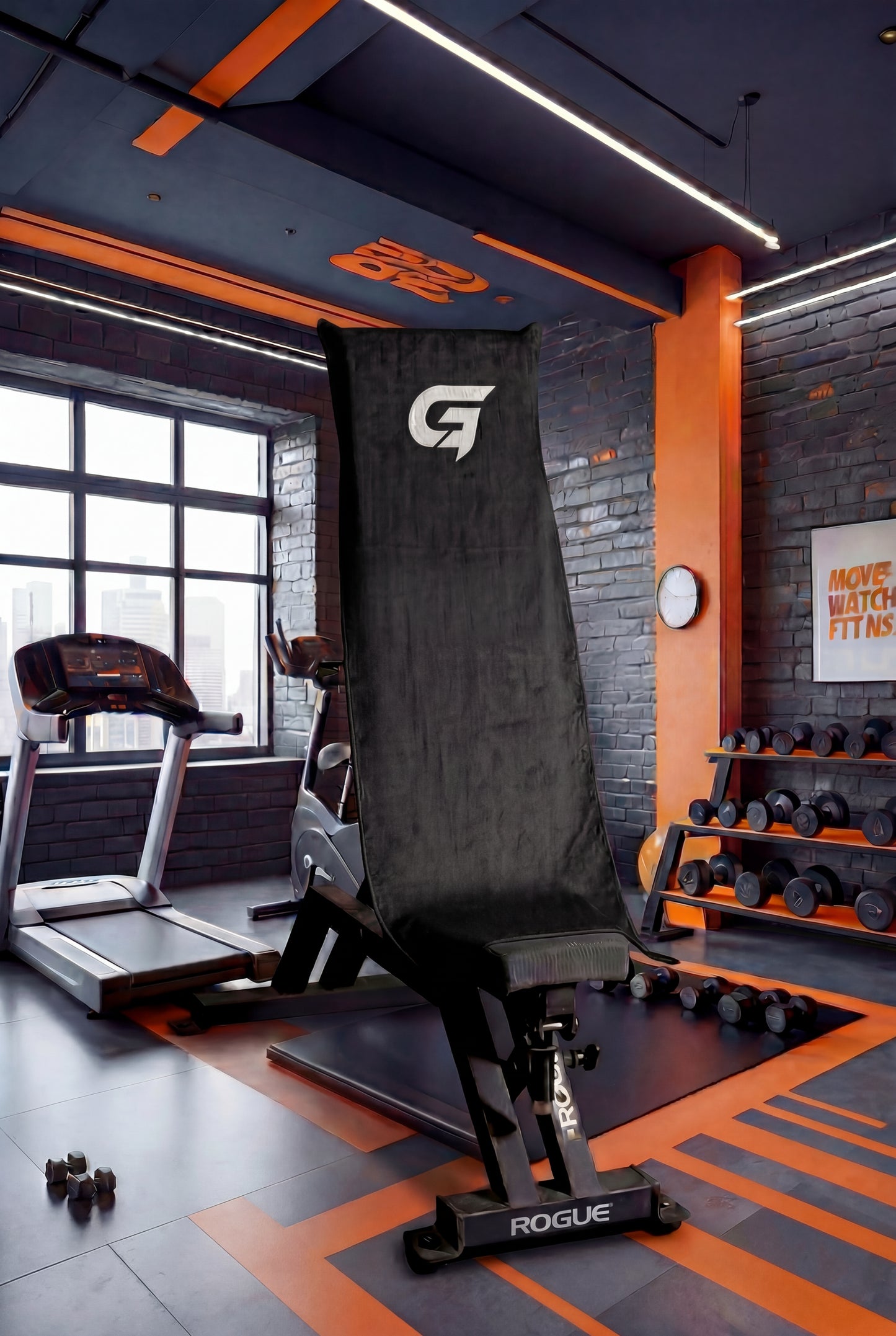 Serviette de gym avec poche zippée