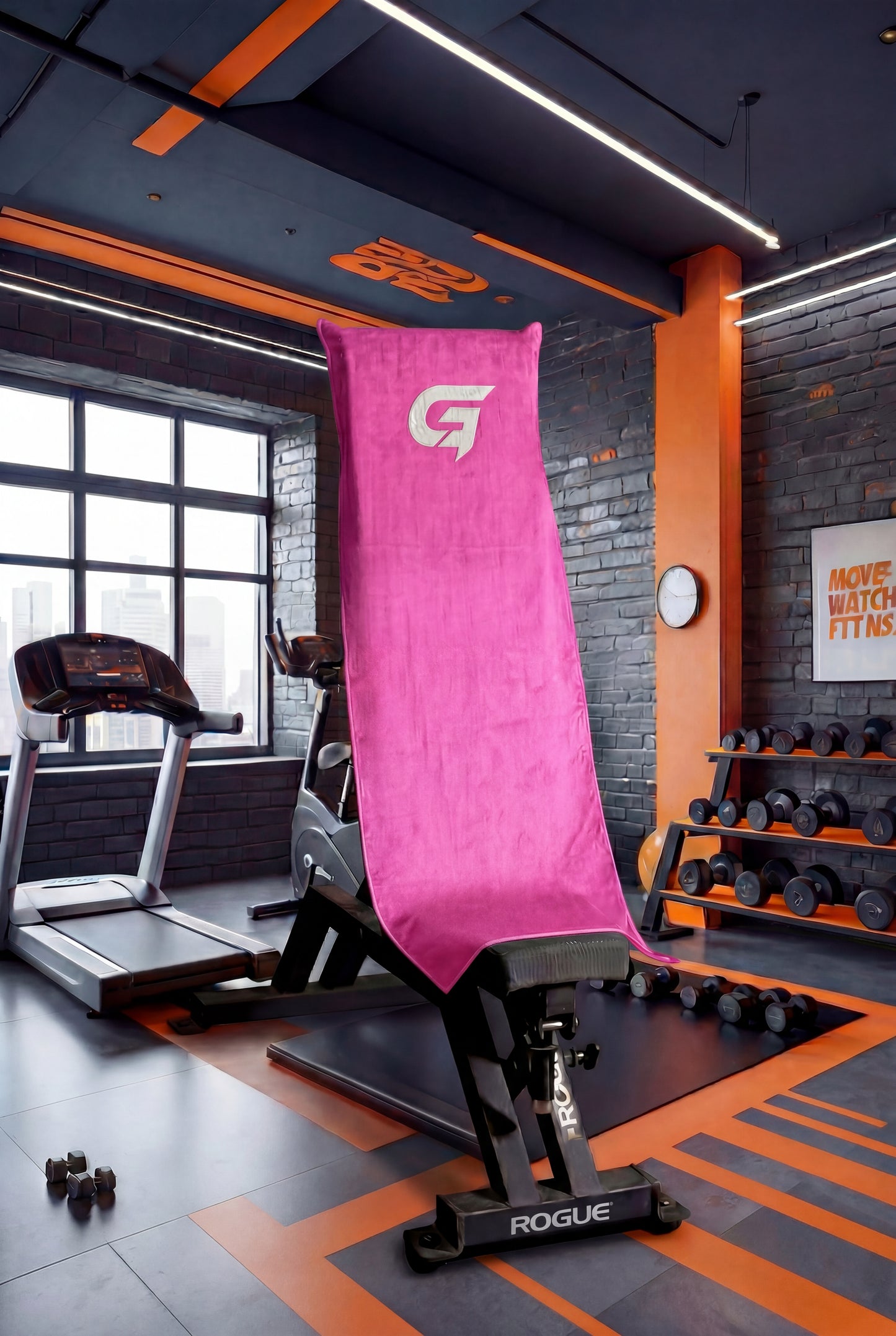 Serviette de gym avec poche zippée