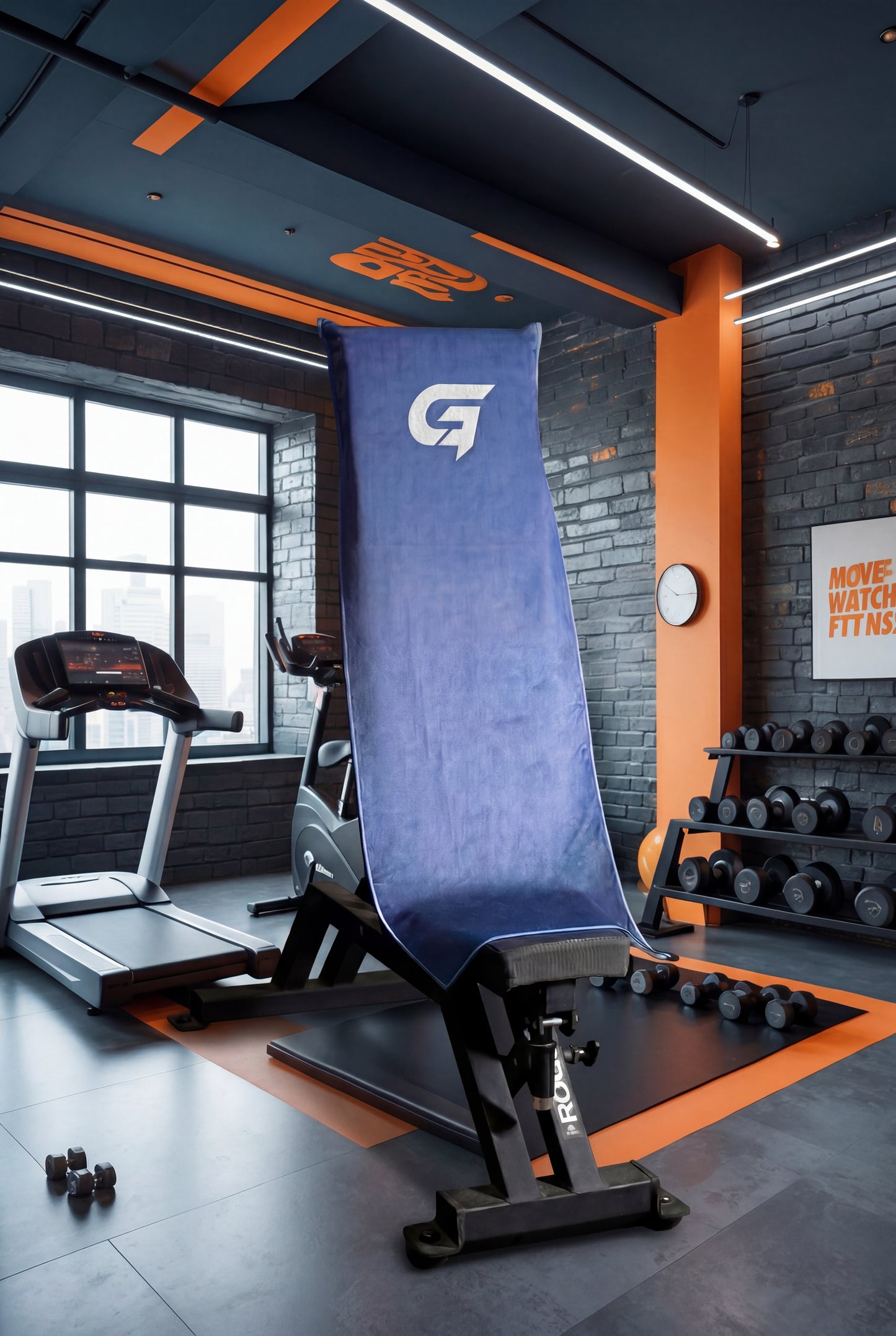 Serviette de gym avec poche zippée